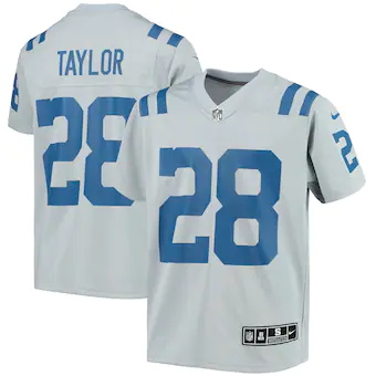 youth nike jonathan taylor gray indianapolis colts inverted